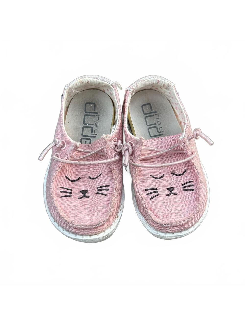 Hey Dude Toddler Girl Pink Wendy Sparkle Kitty | Toddler Size 5 / EU 21